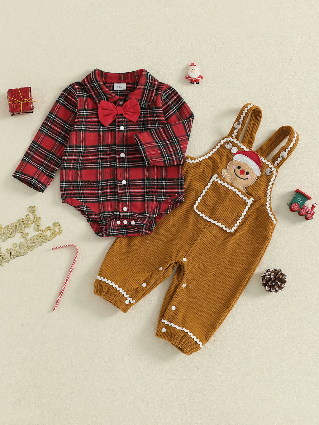 Toddler Boy Holiday Outfit Red Plaid Shirt and Pants Set with Reindeer Embroidery Christmas Party Clothes 2Pcs Ensemble