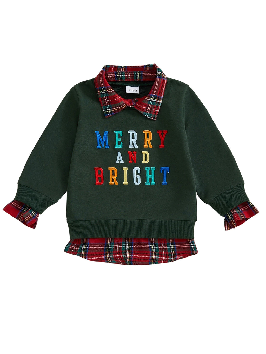 Lioraitiin Kids Boys Girls Sweatshirt Long Sleeve Embroidery Letters Patchwork Hoodie Pullover Christmas Costume Tops