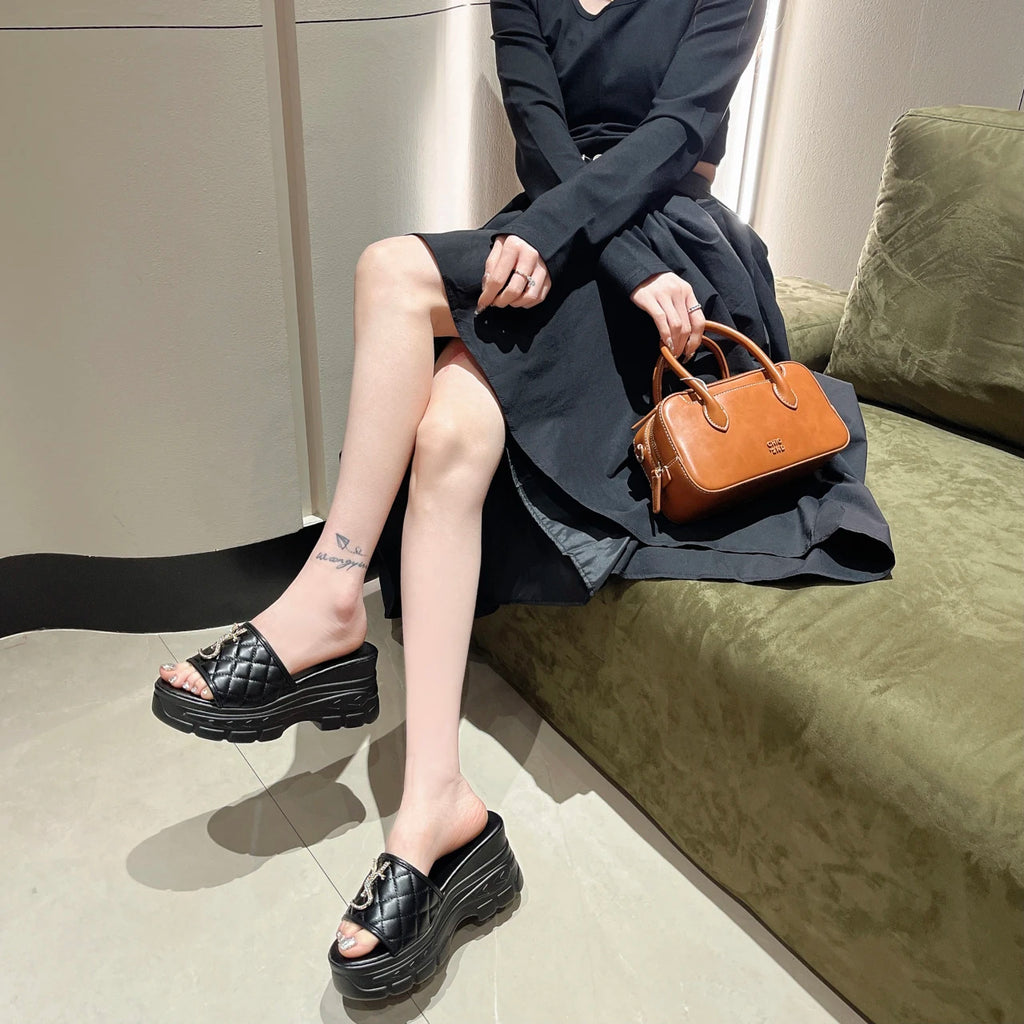 Women Sandals Summer Platform Letters Fashion Sandals Casual Comfortable Slipper Women Lightweight Non-slip Outside Slides Women