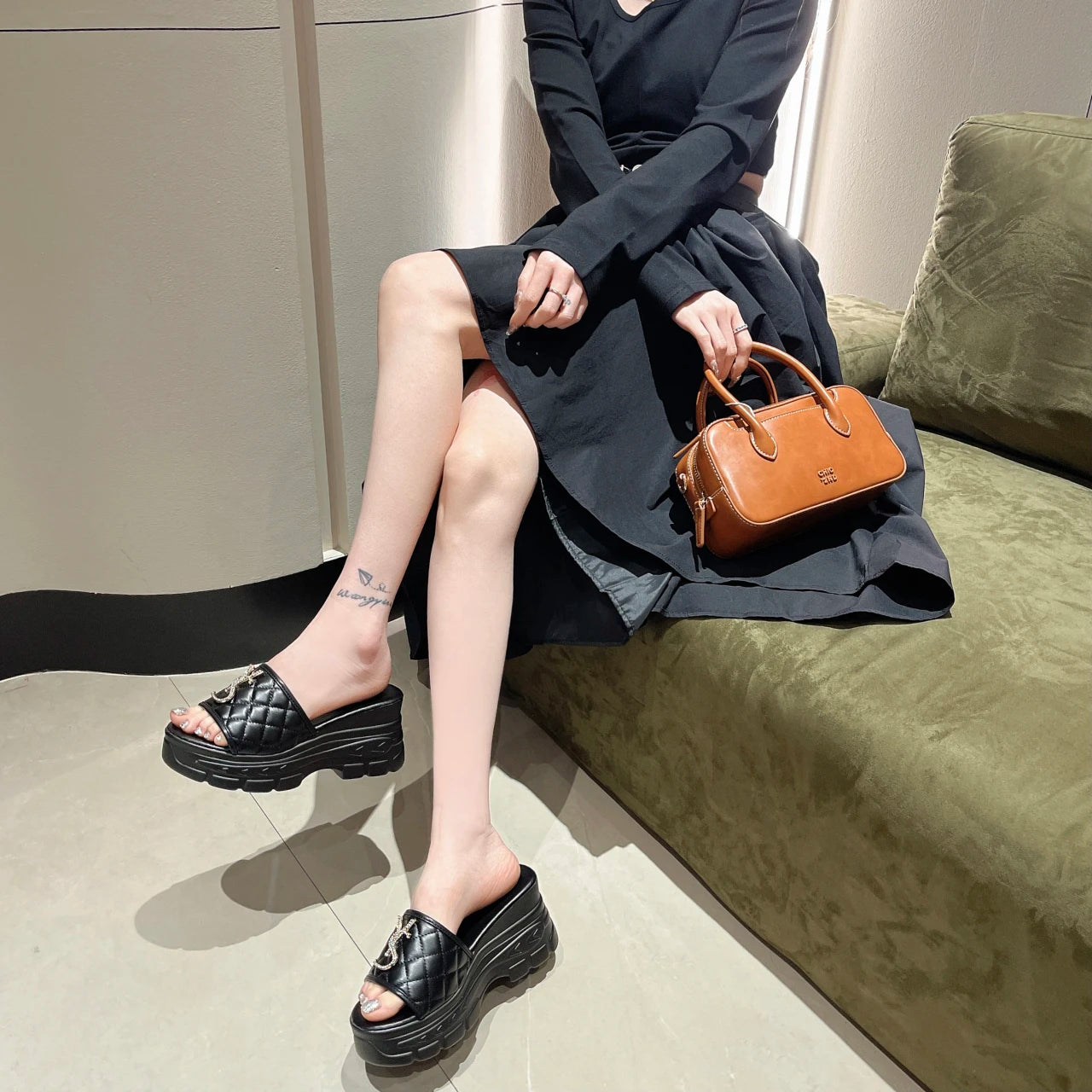 Women Sandals Summer Platform Letters Fashion Sandals Casual Comfortable Slipper Women Lightweight Non-slip Outside Slides Women