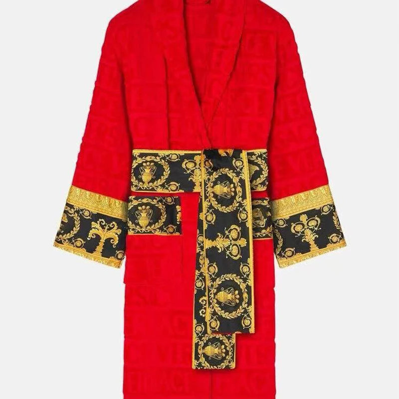 Bathrobe Men Women Sleepwear Long Robe Cotton Luxury Hotel Style Pajamas Homewear Comfortable Plush Loungewear