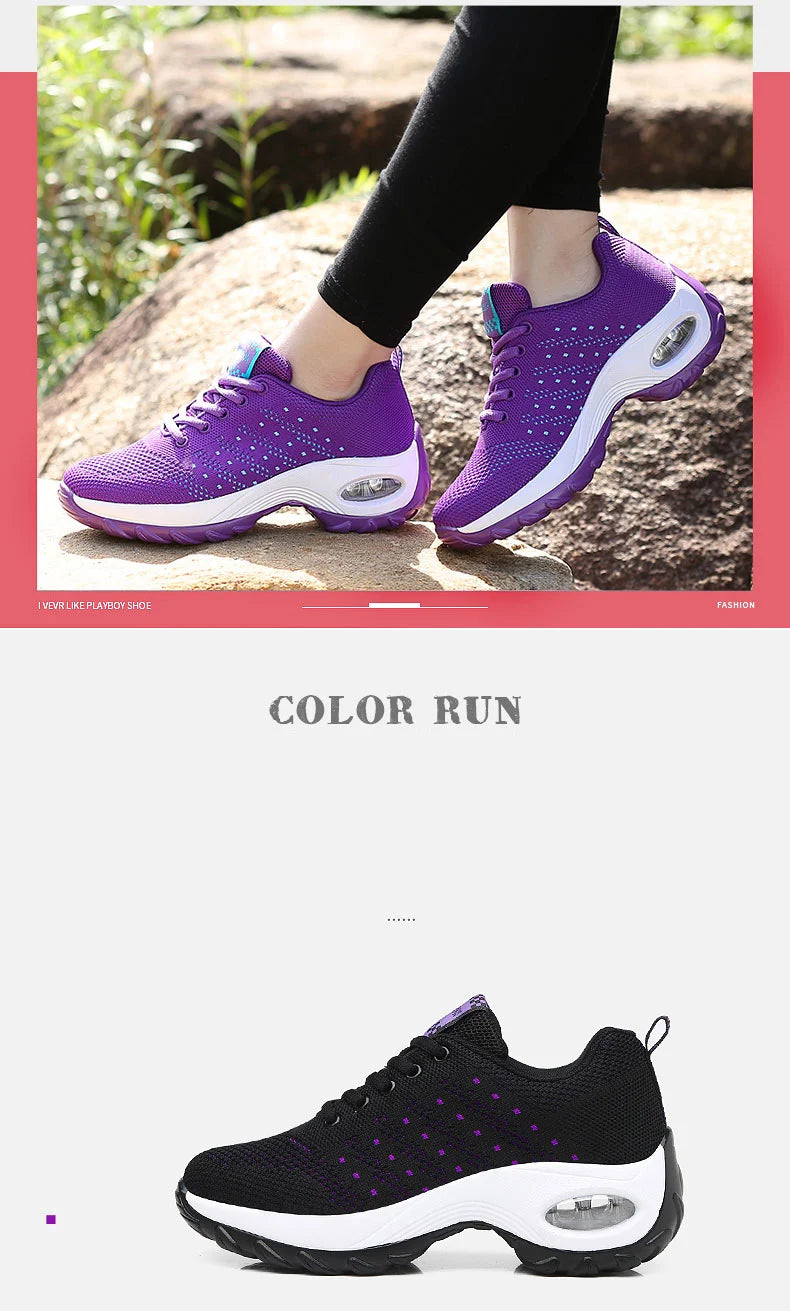 2025 Women's Fashion New Product: Sports Walking Shoes Breathable and Lightweight Casual Walking Platform Shoes Calzados Mujeres
