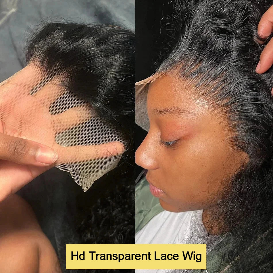 40 Inch Deep Wave 13x6 Hd Lace Frontal Human Hair Wigs 250 Density Brazilian Curly Water Pre Cut Lace Glueless Wig Ready To Wear
