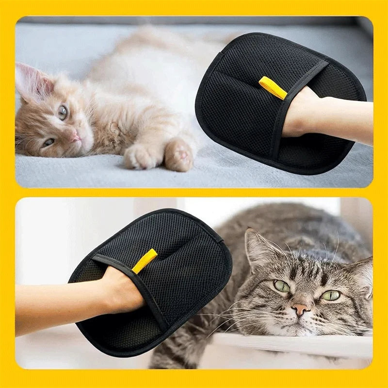 Pet Grooming Gloves Reusable Hair Removal Tool Cat Hair Removal Brush Double-Sided Removing Hair Comb for Sofa Clothes Cleaning