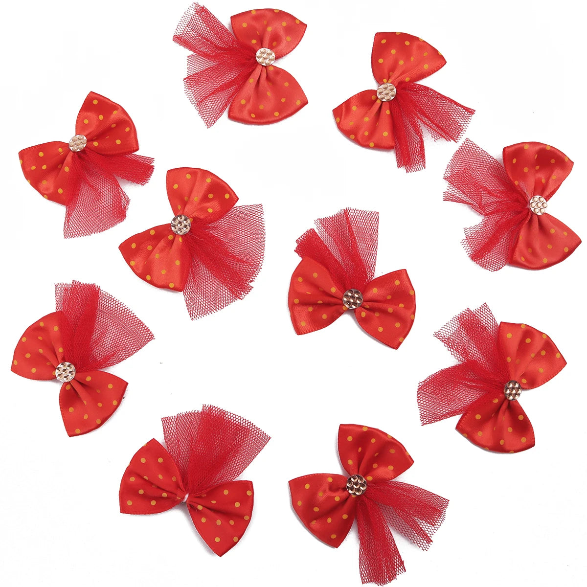 10PCS Dog Bow Dog Hair Accessories Handmade No Clip, No Rubber Band Pet Clothing Decoration Bows For Dogs Cats Pet Accessories