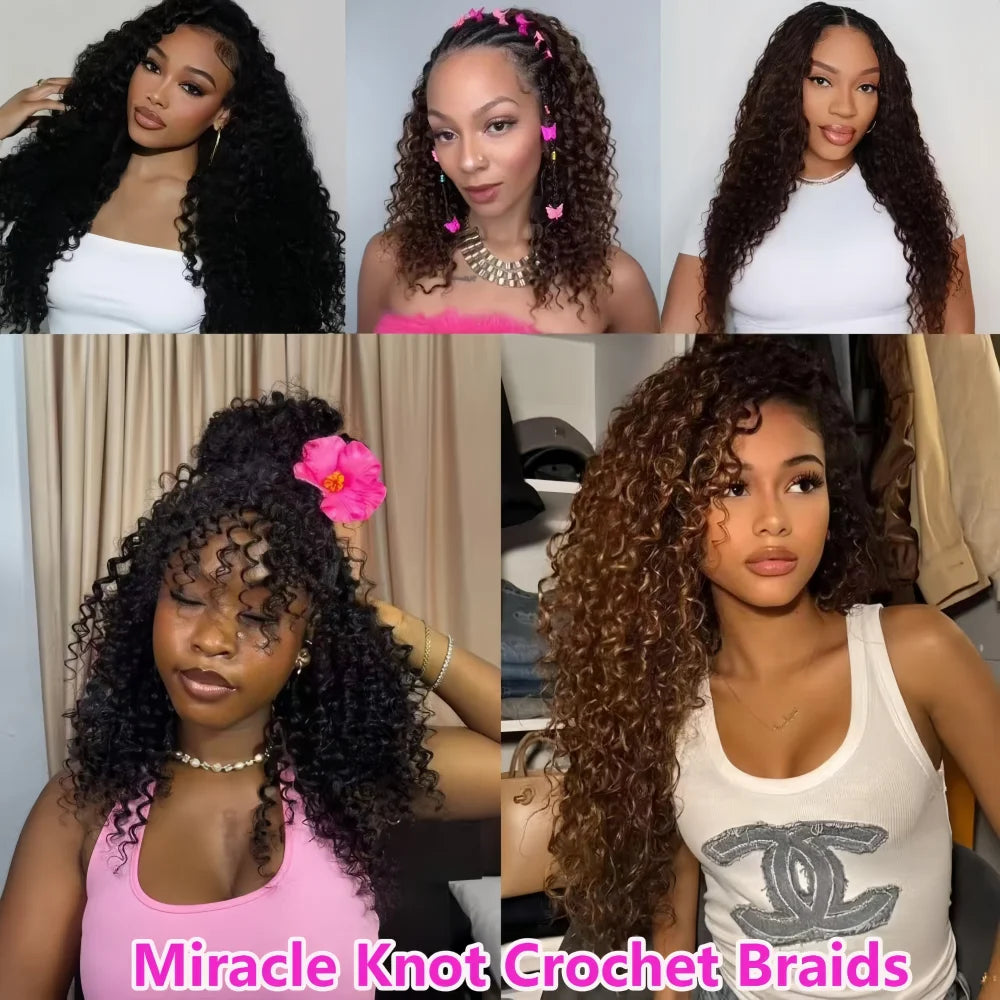 Small Spirals Curly Crochet Human Hair Extensions 12A Deep Pixie Curls Crochet Hair Pre Separated Knotless Miracle Knot Braids