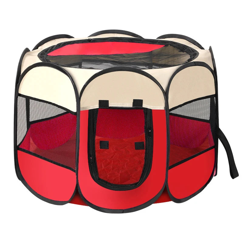 Portable Foldable Pet Tent Kennel Octagonal Pet Tent Foldable Portable Oxford Cloth Cat and Dog Nest Home Furnishings