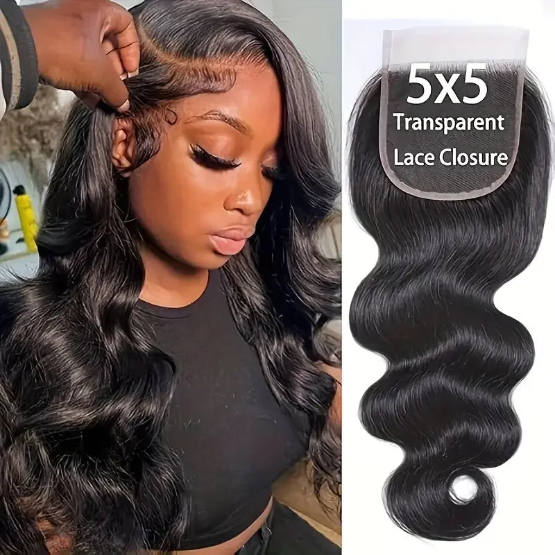 20 22inch 13x4 Body Wave Lace Frontal 4x4 5x5 Transparent Lace Closure Brazilian Remy Hair 100% Human Hair Cheap Soft Preplucked
