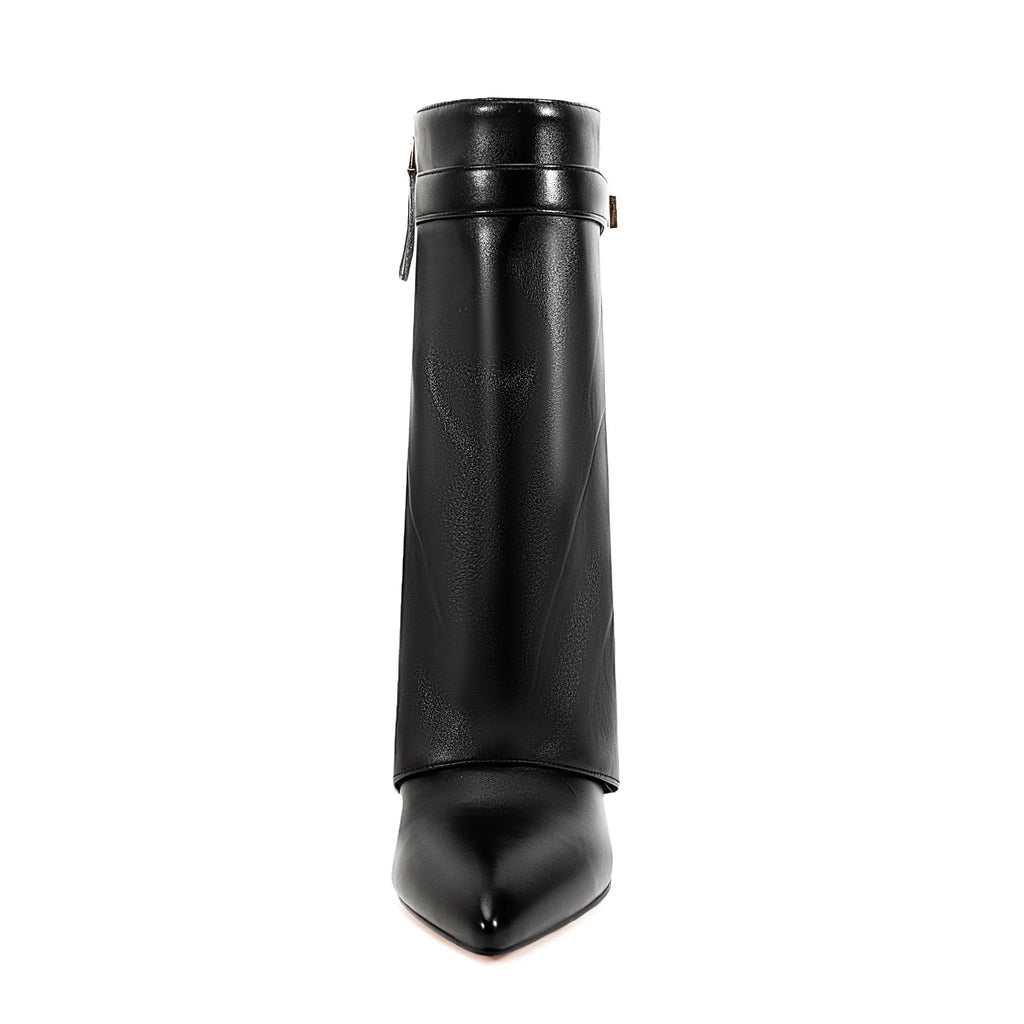 Ladies' Autumn and Winter New Pointed Knee High Women's Boots, Thick High-heeled Long Pants Boots, Fashionable Mid Rise Boots
