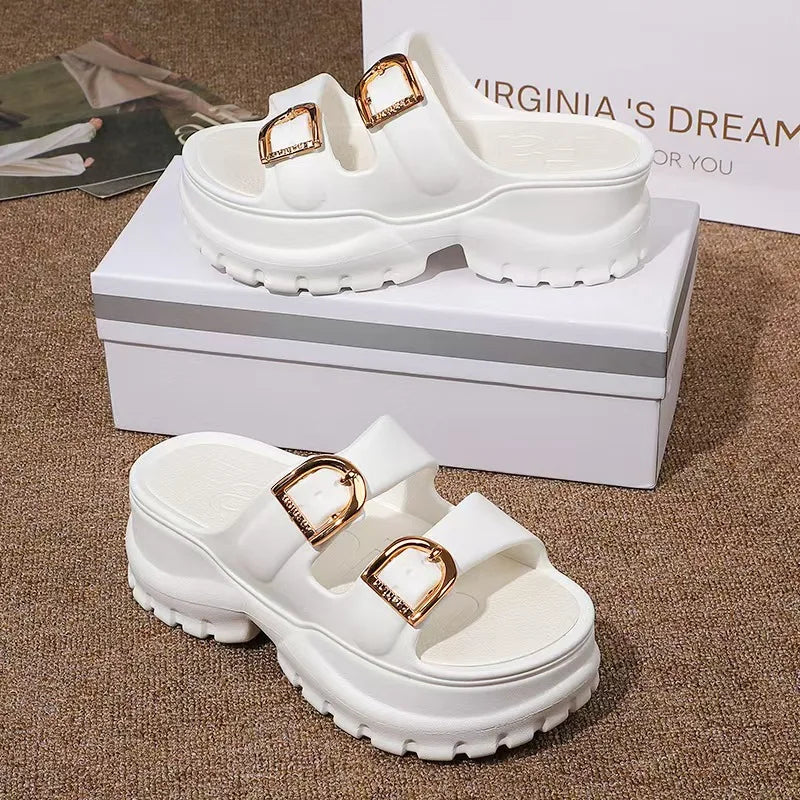 Thick-Soled Sandals for Small People, Women's Outer Wear, New Summer Heightening Fashion Flip-Flops, Beach Eva Casual Shoes