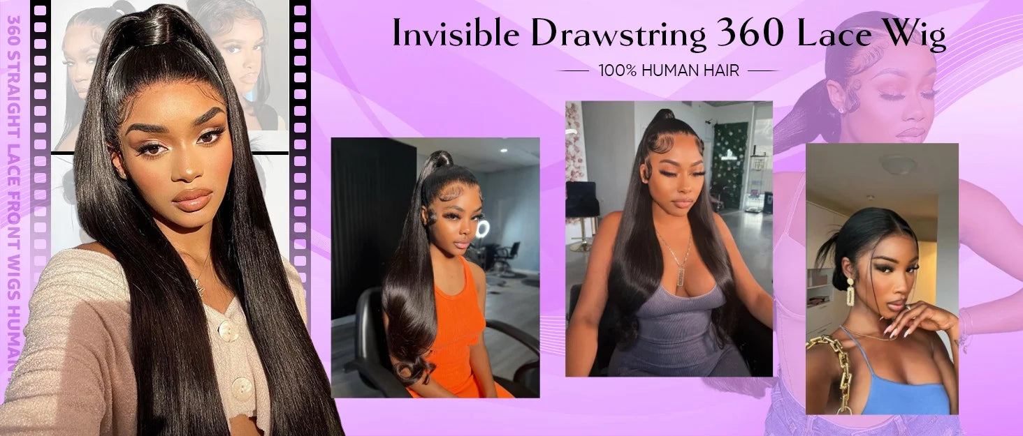 210 Density Bone Straight Human Hair Wig 360 Full Lace Front Wig 40 Inch Pre Plucked Brazilian 13x6 Lace Frontal Wig For Women