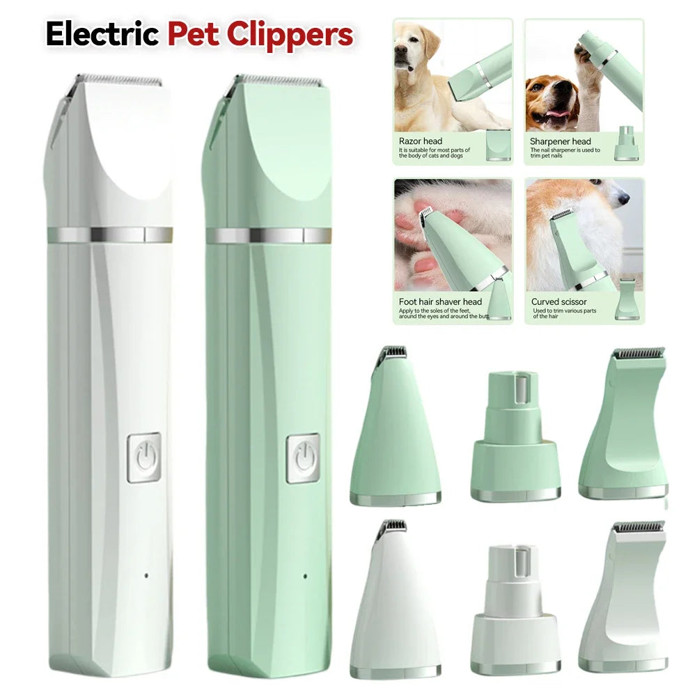 1Pc Professional 3/4-in-1 Electric Pet Grooming Tool Set Dog Hair Clippers Electric Pets Haircut Trimmer Shaver Cats Supplies