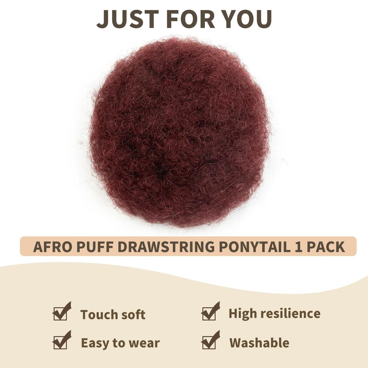 Kinky Curly Human Hair Ponytail Afro Puff Drawstring High Bun HairPiece Clip in on Updo Extensions for Black Women Ship From US