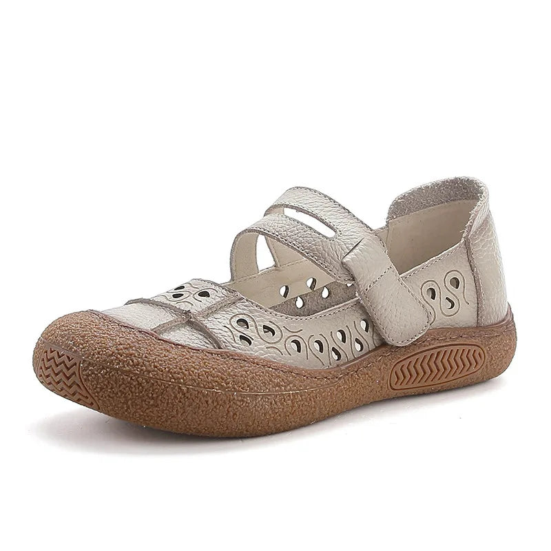 GKTINOO 2026 Summer Retro Handmade Women's Shoes Genuine Leather Soft Bottom Mom Sandals Cowhide Hollow Out Casual Sandal Boots