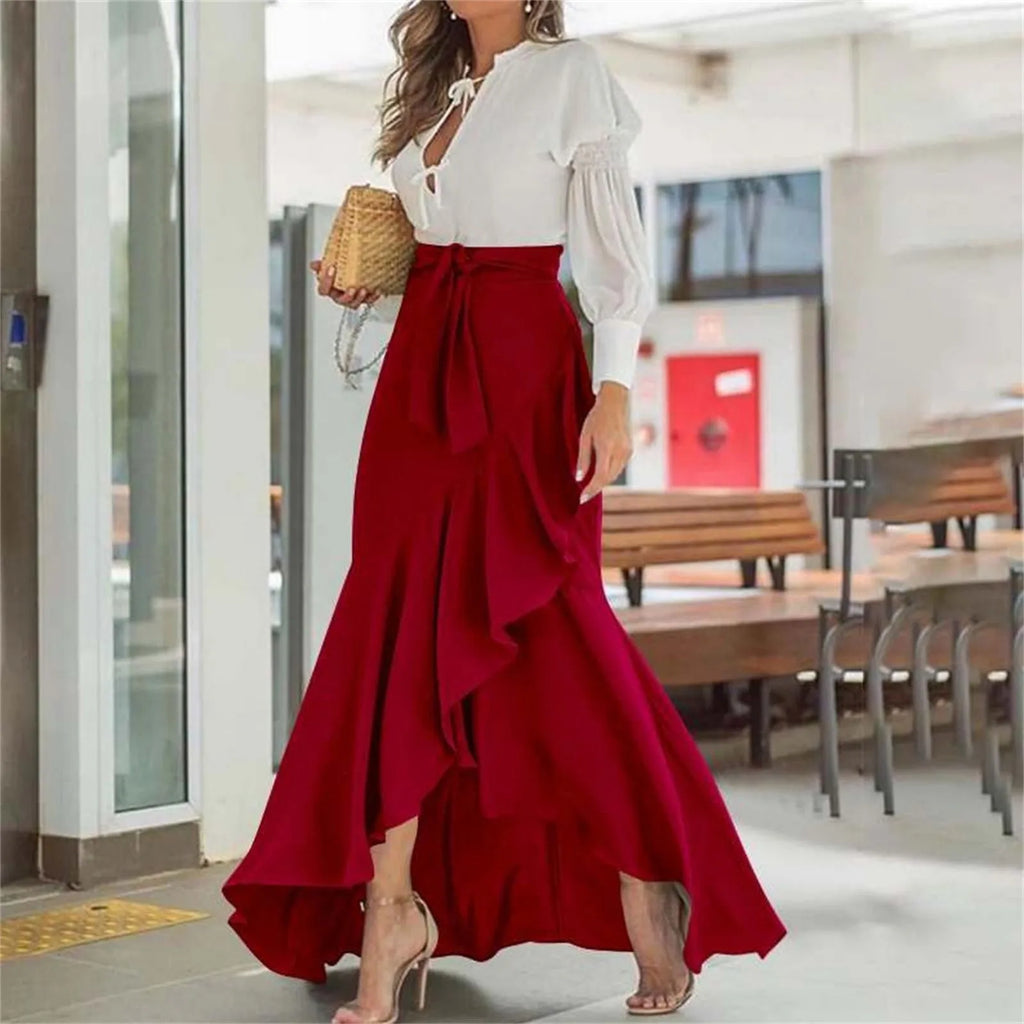 Dresses For Women 2025 Wedding Guest Waistband Lace Wrapped Hip Fishtail Skirt High Waist Sexy Irregular Vestido Mujer Elegante