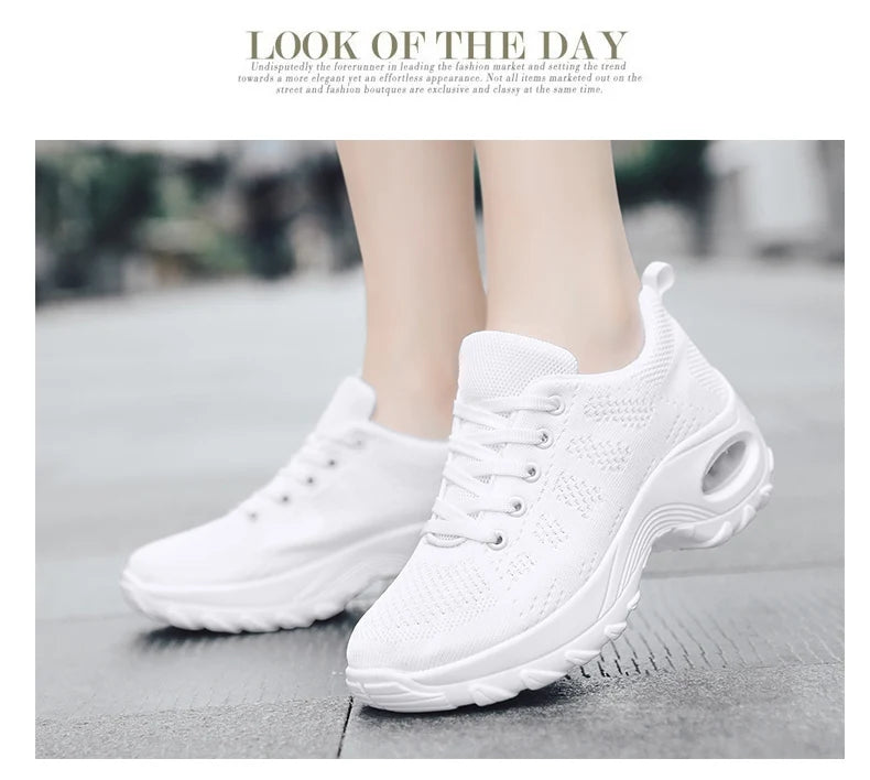 2025 Women's Fashion New Product: Sports Walking Shoes Breathable and Lightweight Casual Walking Platform Shoes Calzados Mujeres