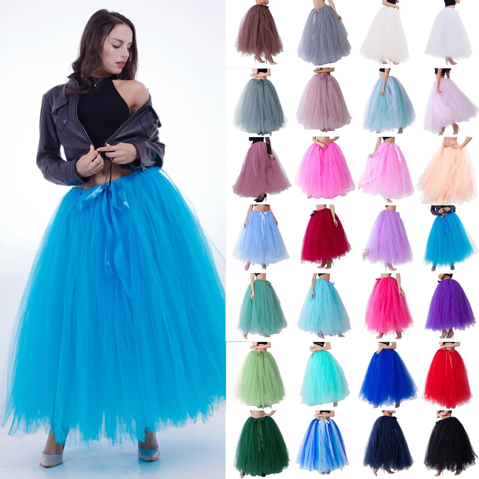 Summer Long Skirts For Women 2025 Women Fashion Solid Color Lace Up Bow Puffy Skirt Handmade Skirt Performance Skirt Ropa Mujer
