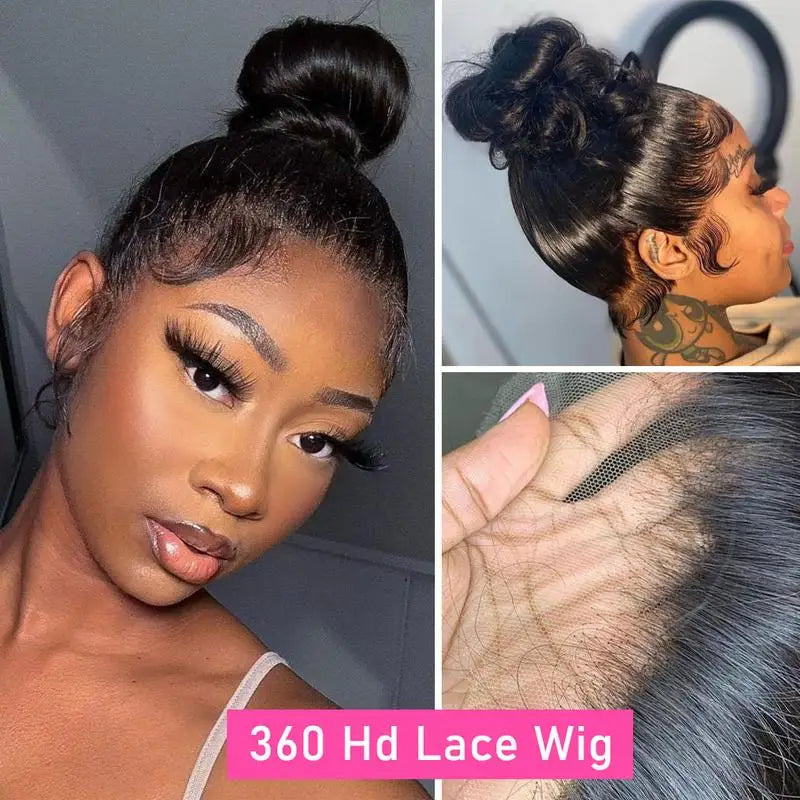 210 Density Bone Straight Human Hair Wig 360 Full Lace Front Wig 40 Inch Pre Plucked Brazilian 13x6 Lace Frontal Wig For Women