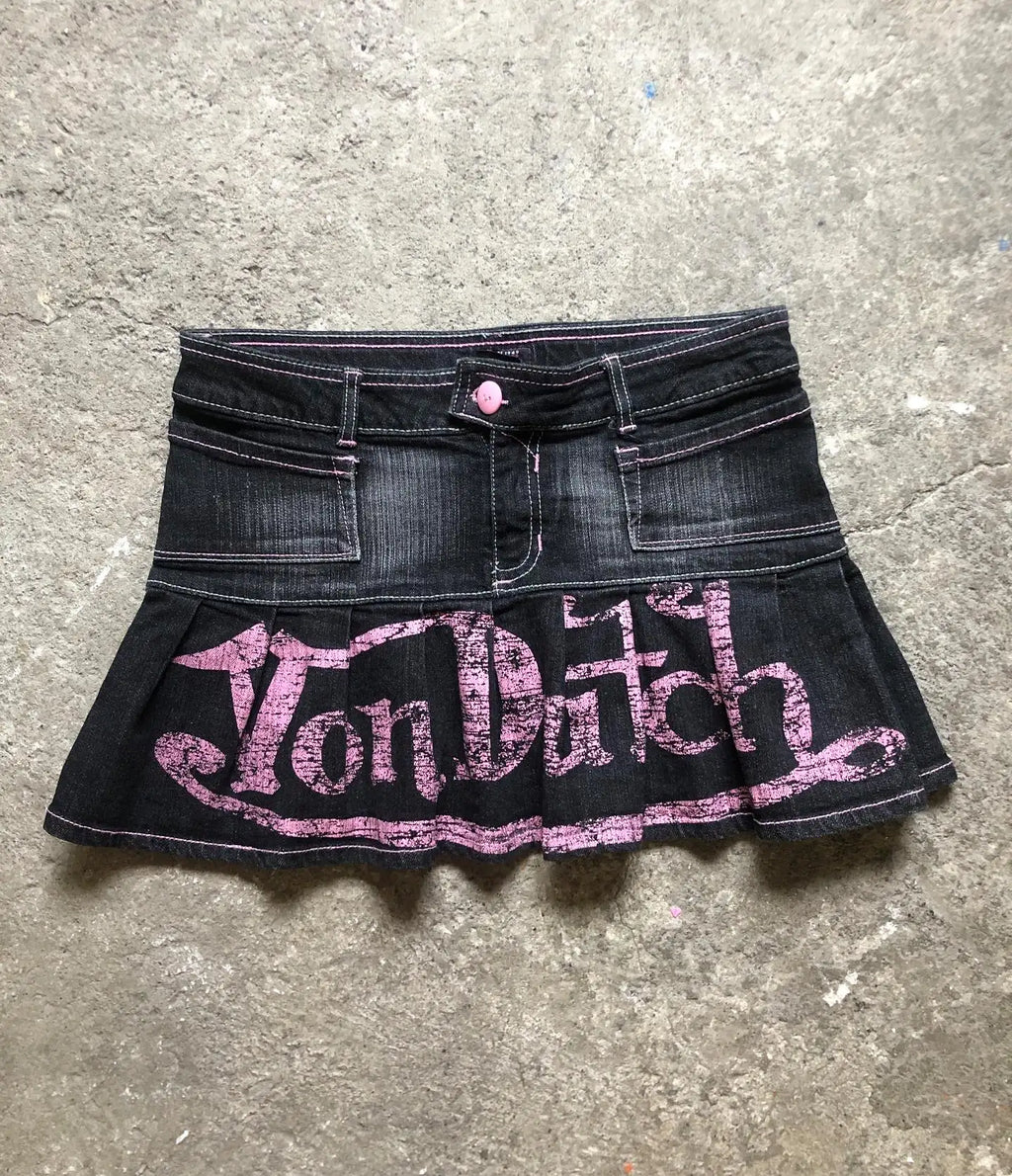 Korean Kopo Style Retro Letters Sexy Spice Girls A Word Denim Skirt Women's Y2K New Fashion Harajuku Hip-Hop Dance Street Wear