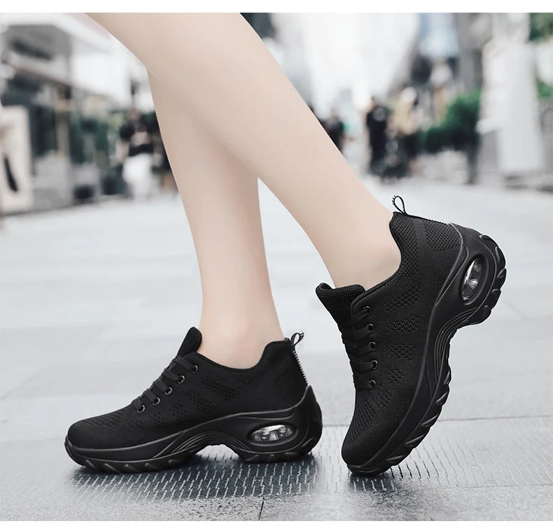 2025 Women's Fashion New Product: Sports Walking Shoes Breathable and Lightweight Casual Walking Platform Shoes Calzados Mujeres