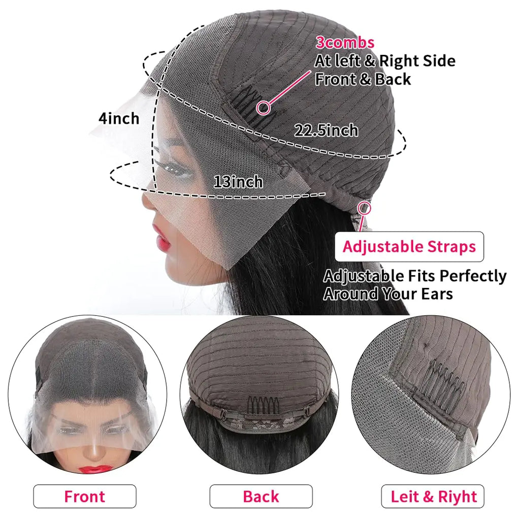 13x4 Deep Wave Curly Lace Front Wig 30 32 Inch Deep Kinky Curly Human Hair Wigs 13X4 HD Transparent Lace Frontal Wig For Women