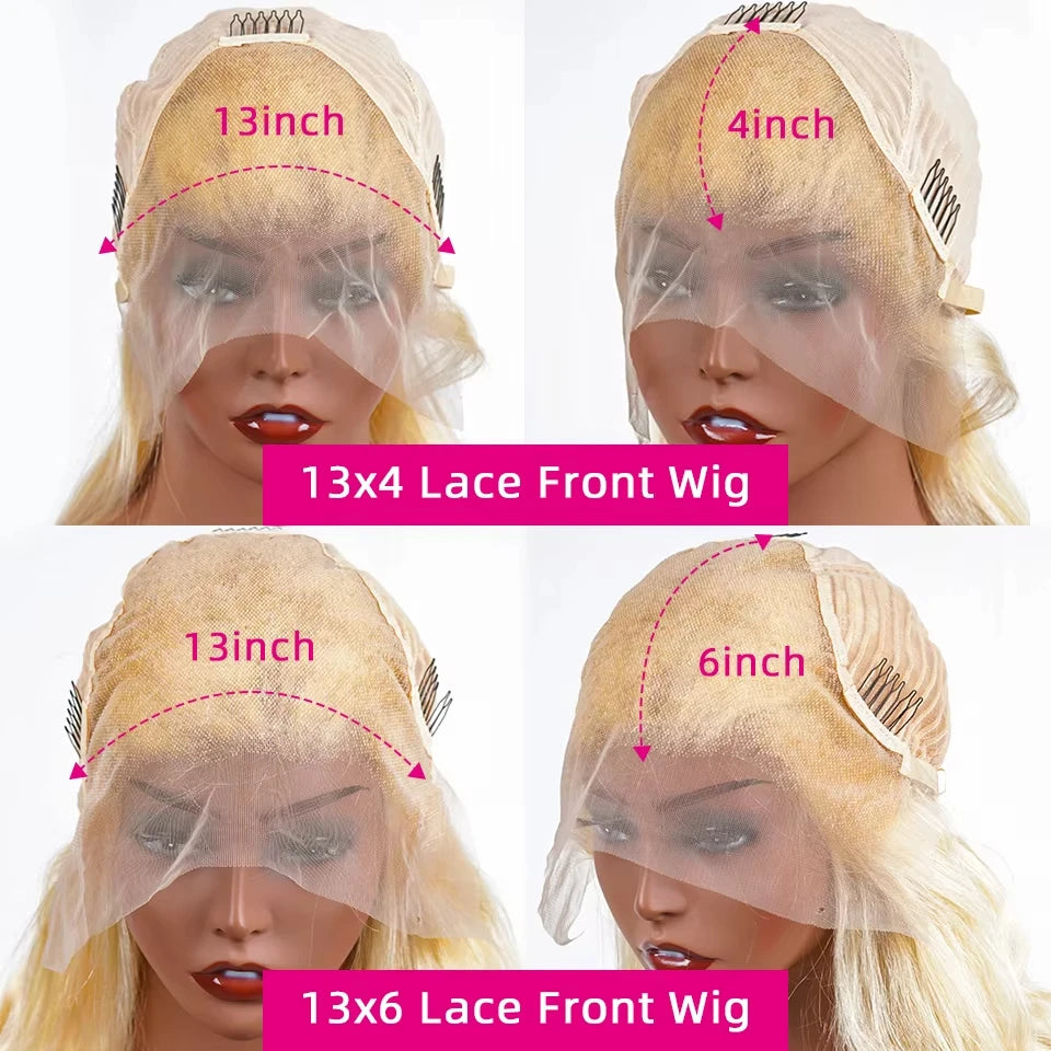 613 Blonde Straight HD Transparent 13x5 13x6 Lace Front Human Hair Wigs Brazilian PrePlucked 40 Inch Lace Frontal Wig Human Hair