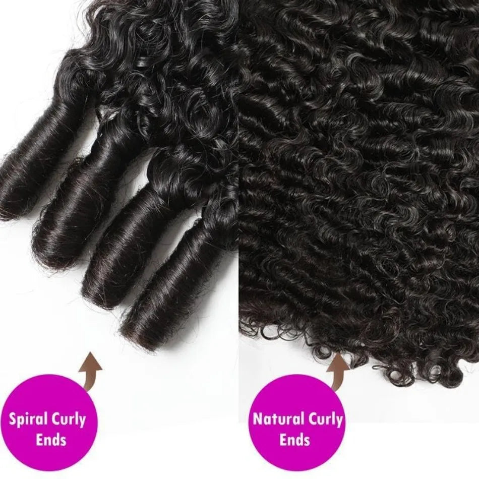 12A Burmese Curly Bundles Human Hair 3C4A Water Wave With Spiral Curly End 100% Unprocessed Raw Hair Sew In For Women 18 30 Inch