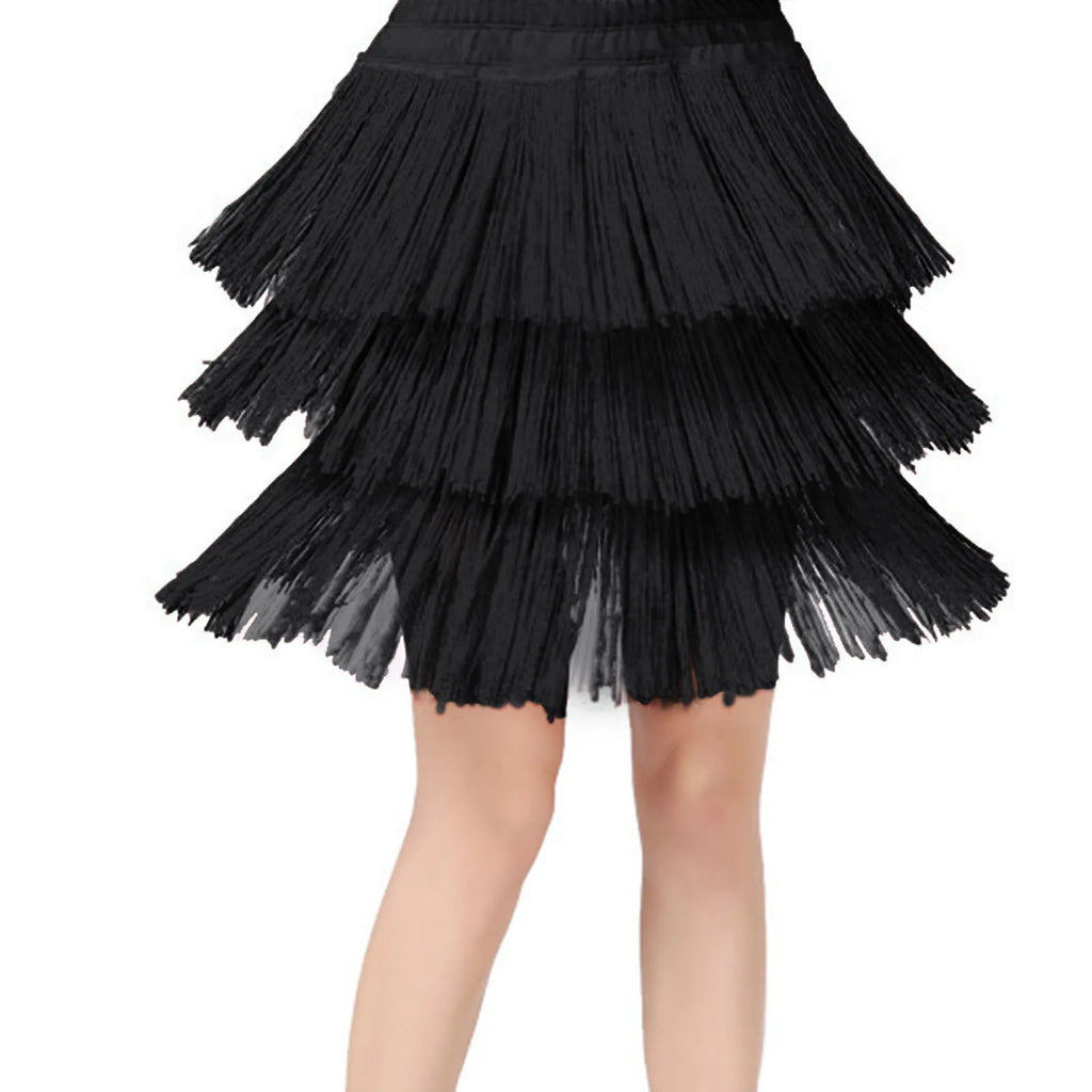 Girl dresses Kids Girls Tassel Dance Skirt Latin Ballroom Layered Fringe Dancewear vestidos para niñas