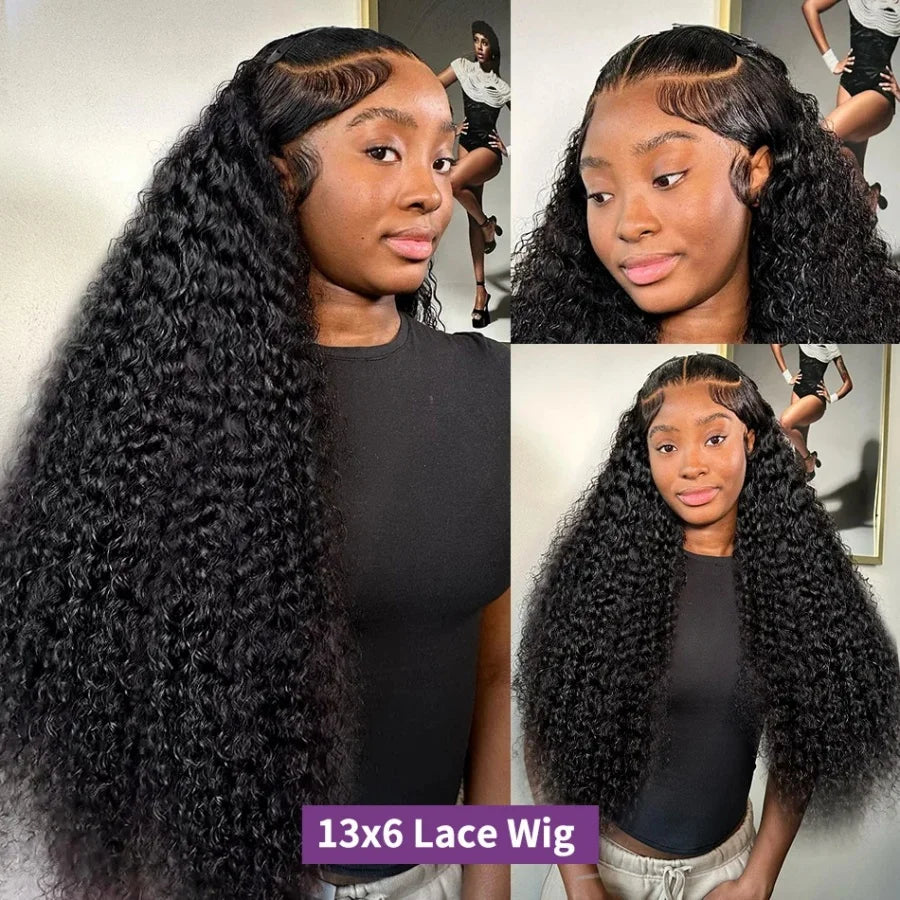 40 Inch Curly Wigs 200% Lace Front Human Hair Wig 13x4 13x6 Hd Lace Frontal Wig Human Hair Deep Wave Pre Plucked With Baby Hair
