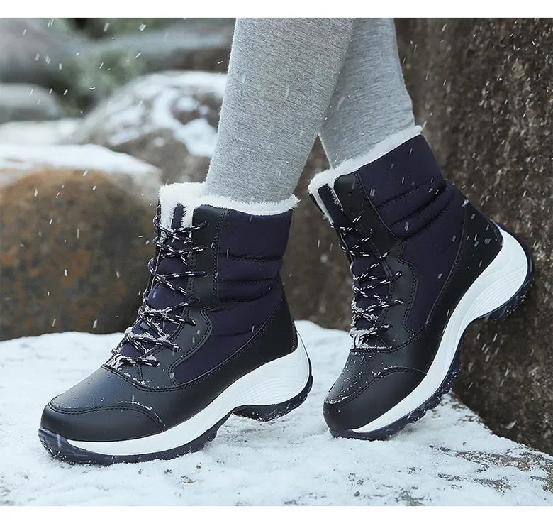 Women Boots Winter Platform Heels Snow Boots for Wamen 2023 Trend Fur Warm Ankle Boots Female Plush Winter Waterproof Shoes