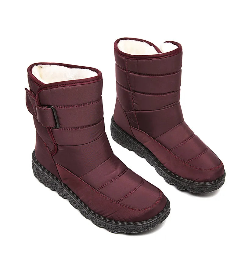 Women Boots 2025 Winter Shoes Woman Waterproof Snow Boots Winter Warm Fur Botas Mujer Korea Style Black Ankle Boots For Women