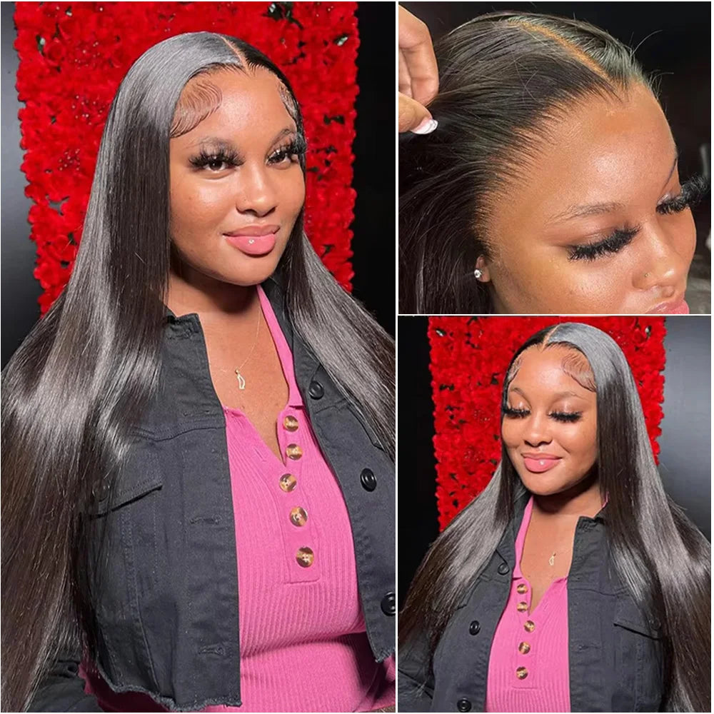 Bone Straight 13x4 13x6 HD Lace Frontal Brazilian Wig 5x5 Closure Glueless 360 Full Lace Front Human Hair Wigs For Black Women