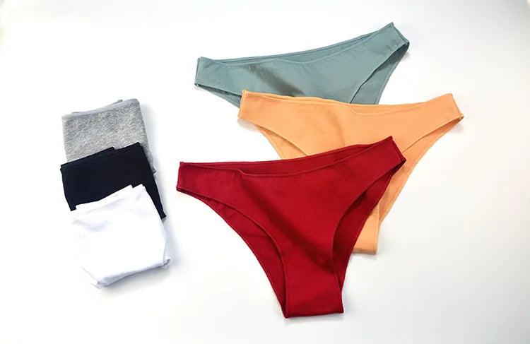 3PCS/Set Women Sexy Cotton Comfort Panties Low Waist Underwear Female Underpants Soft Girl Briefs Intimates