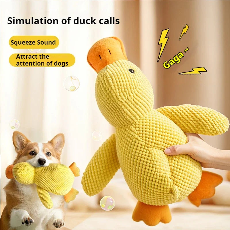 Duck Shape Dog Toy Quacking Plush Pet Toy For Small Large Dog Durable Puppy Molar Chew Toy Fun Interactive Plaything Dog Supplie