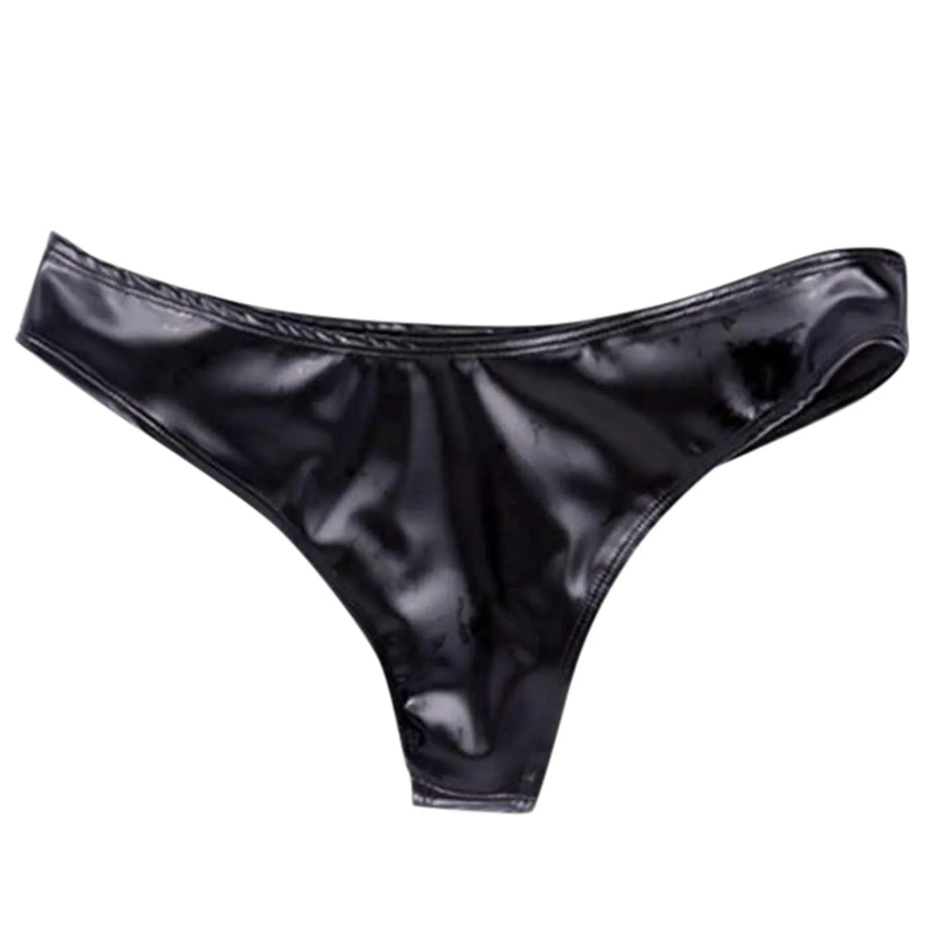 Women Bright PU Leather Panties Low Waist WetLook Shiny Underwear Clubwear Sexy Lingerie Seamless Stretch Solid Brief трусы