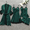 Sexy Fishnet Lingerie Hot Women Silk Dress Robe Sleepwear Pajamas Set Lace Nightdress Lingerie Sexy Lingerie Dress with Garter
