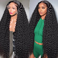13x4 Deep Wave Curly Lace Front Wig 30 32 Inch Deep Kinky Curly Human Hair Wigs 13X4 HD Transparent Lace Frontal Wig For Women