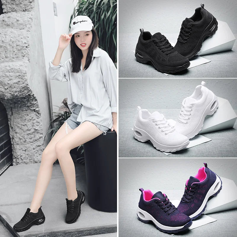 2025 Women's Fashion New Product: Sports Walking Shoes Breathable and Lightweight Casual Walking Platform Shoes Calzados Mujeres
