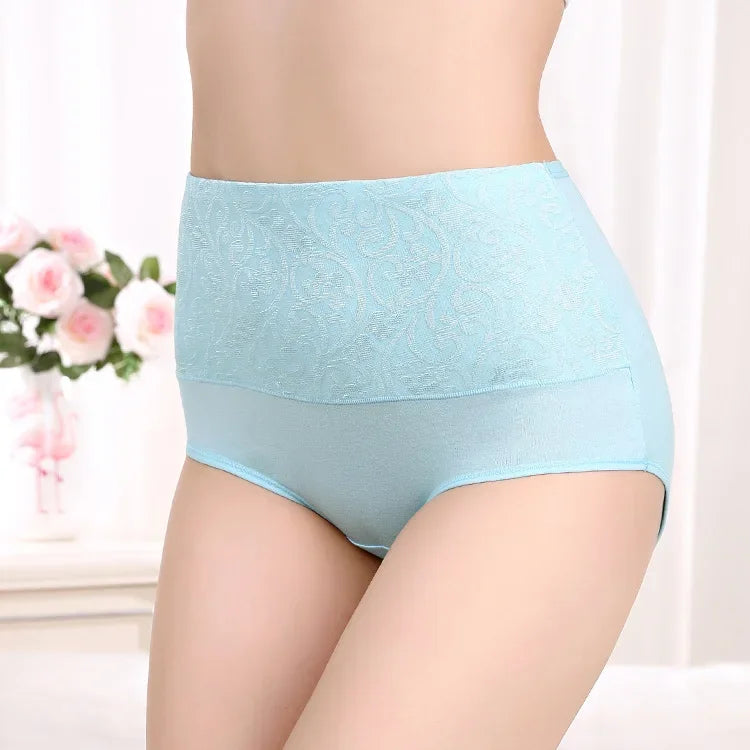 3Pcs/Lot Plus Size Underwear Women High Waist Women's Panties Cotton Brief Girl Breath Panty Abdominal Underpants Ladies L-5XL