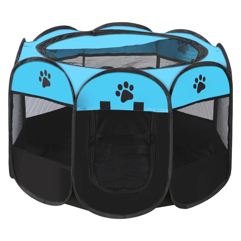Portable Foldable Pet Tent Kennel Octagonal Pet Tent Foldable Portable Oxford Cloth Cat and Dog Nest Home Furnishings