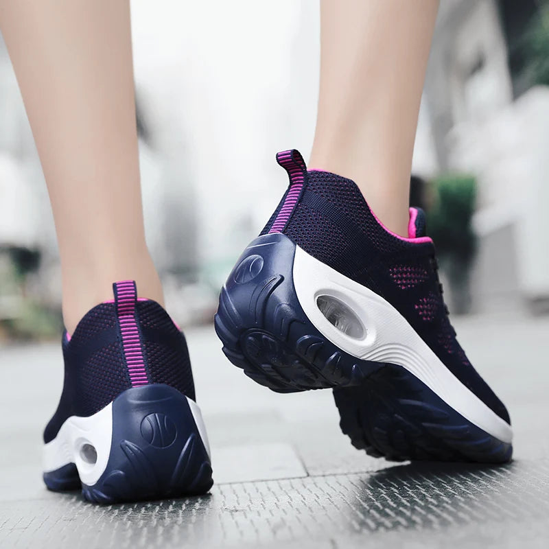 2025 Women's Fashion New Product: Sports Walking Shoes Breathable and Lightweight Casual Walking Platform Shoes Calzados Mujeres