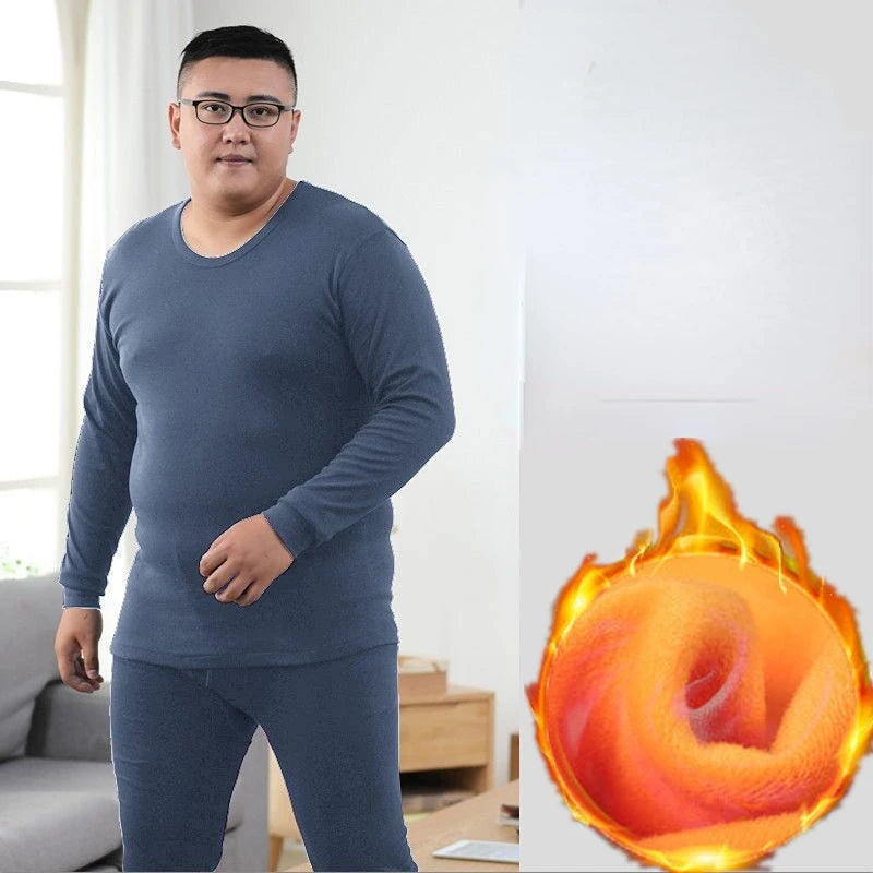Winter Thermal Underwear Suit Man 6XL Size Fleece keep warm Men Long Johns Loose Elasticity Homewear Nightwear