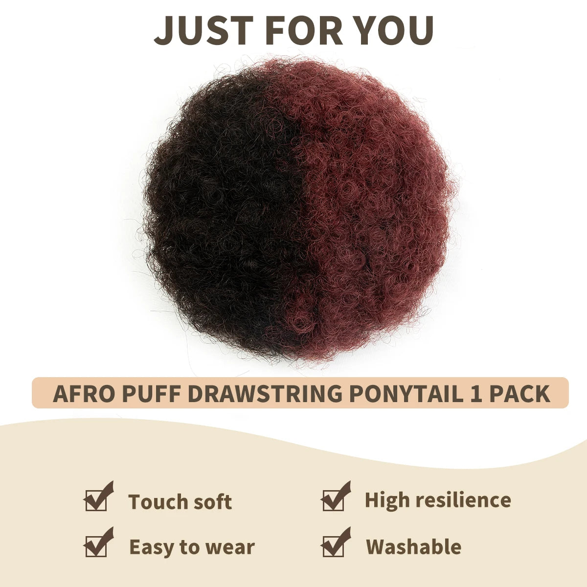 Kinky Curly Human Hair Ponytail Afro Puff Drawstring High Bun HairPiece Clip in on Updo Extensions for Black Women Ship From US