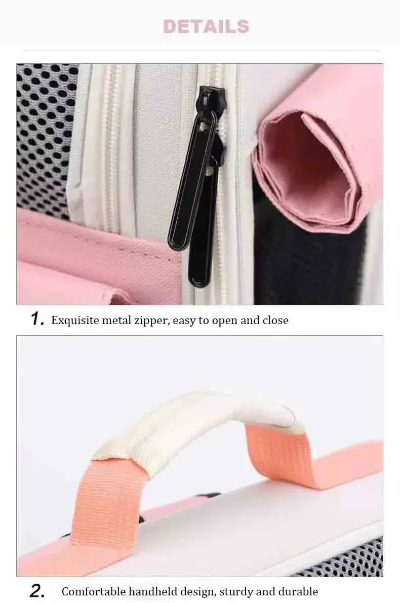 Ventilation Large Capacity Cat Carrier Backpack Adjustable Strap Pet Carrying Bag Foldable Cat Backpack for Outdoor Travel
