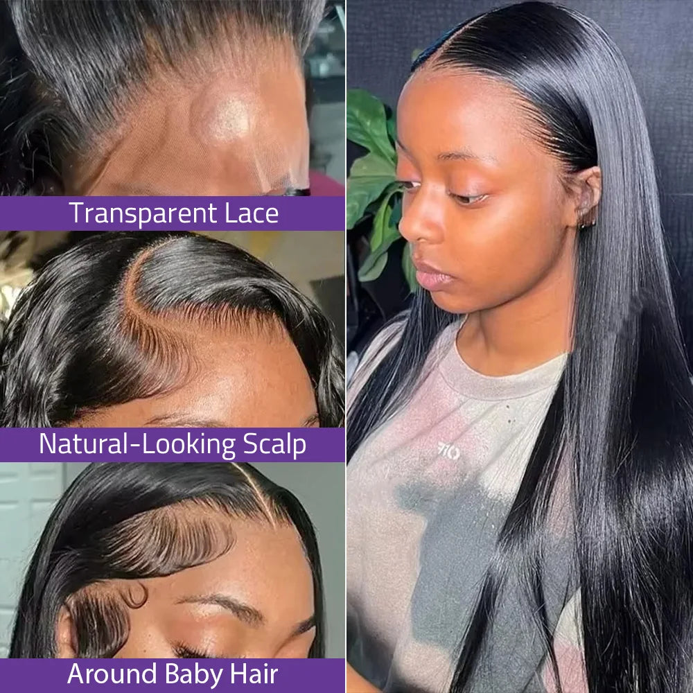 Bone Straight 13x4 13x6 HD Lace Frontal Brazilian Wig 5x5 Closure Glueless 360 Full Lace Front Human Hair Wigs For Black Women