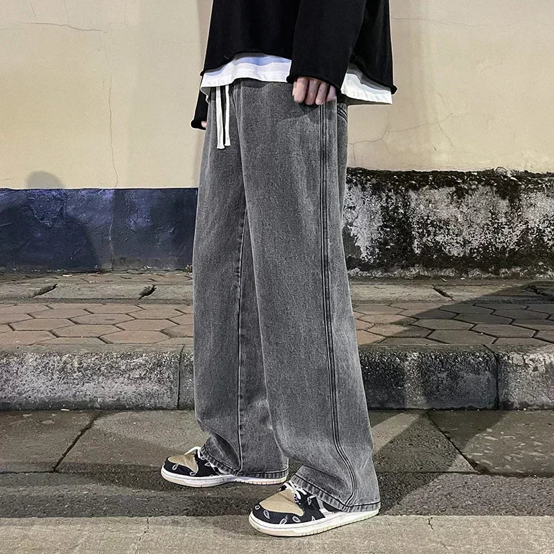 2024 New Streetwear Loose Jeans Men Korean Style Fashion