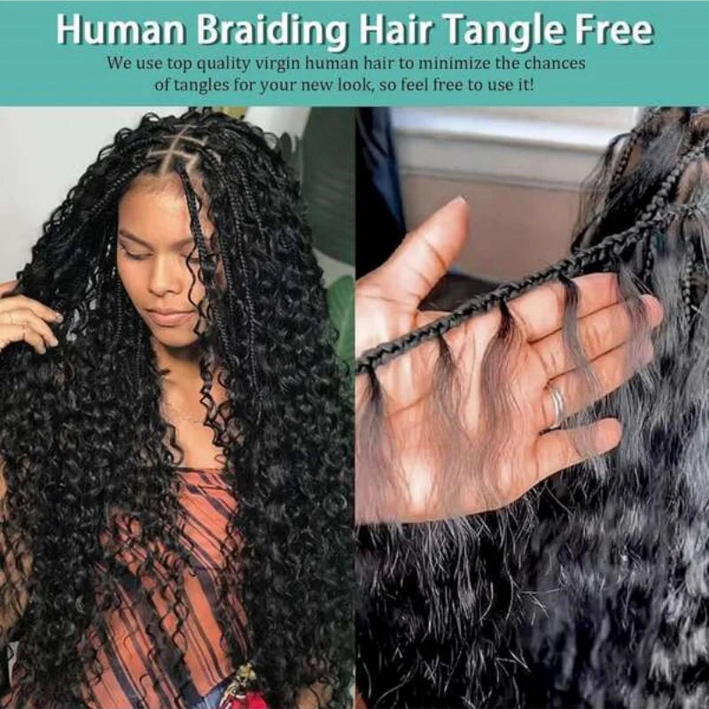 30Inch Colored Human Hair Bulk For Boho Braiding Curly Brazilian Highlight Deep Wave Human Hair Extension No Weft 2 Bundles 110g