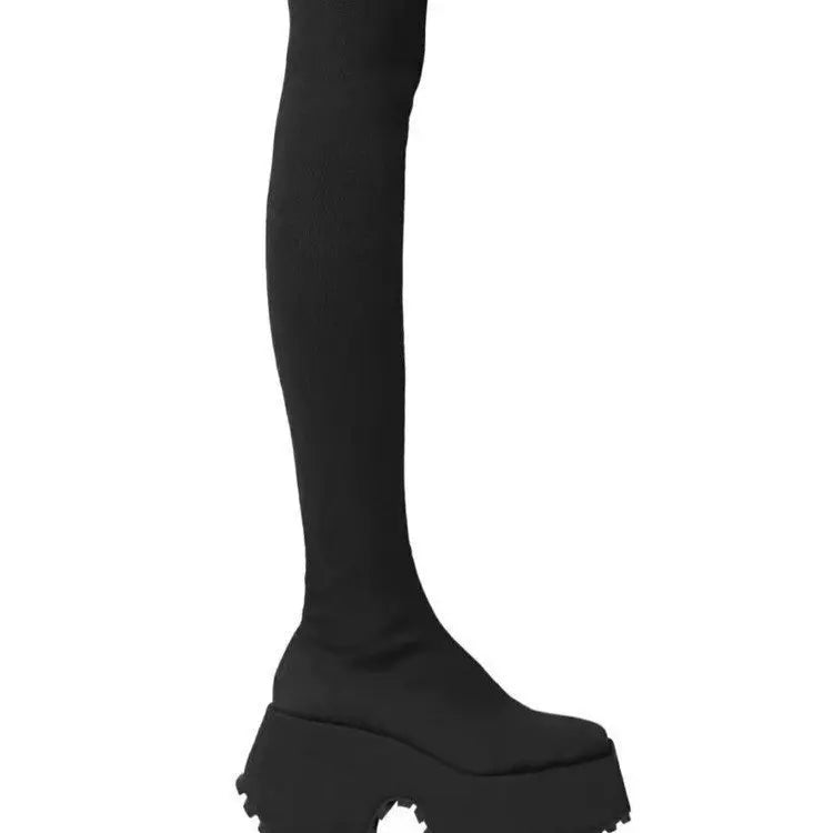 Ankle Super High Heels Chelsea Boots Women Shoes 2024 New Chunky Ladies Shoes Sexy Pumps Platform Goth Motorcycle Black Boots