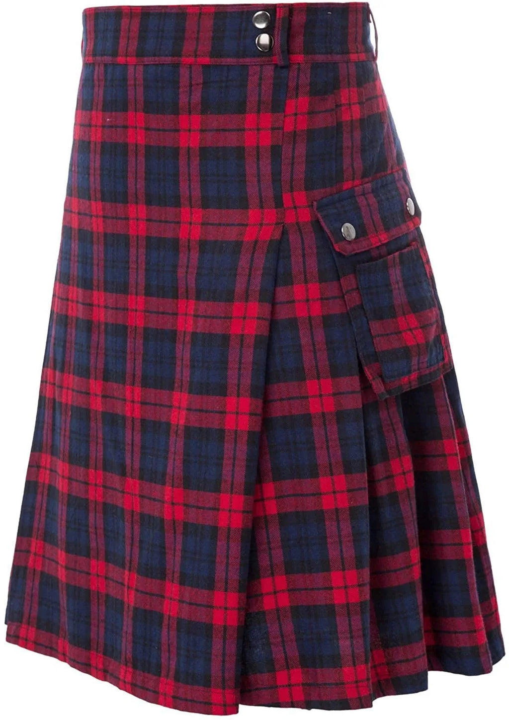 Men's Scottish Festive Skirt Men's Check Contrast Pleated Skirt