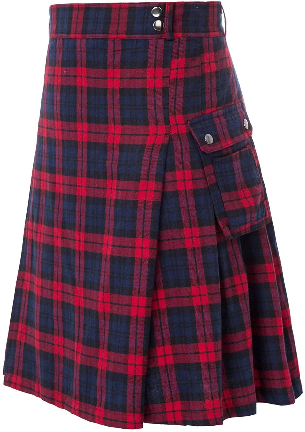 Men's Scottish Festive Skirt Men's Check Contrast Pleated Skirt